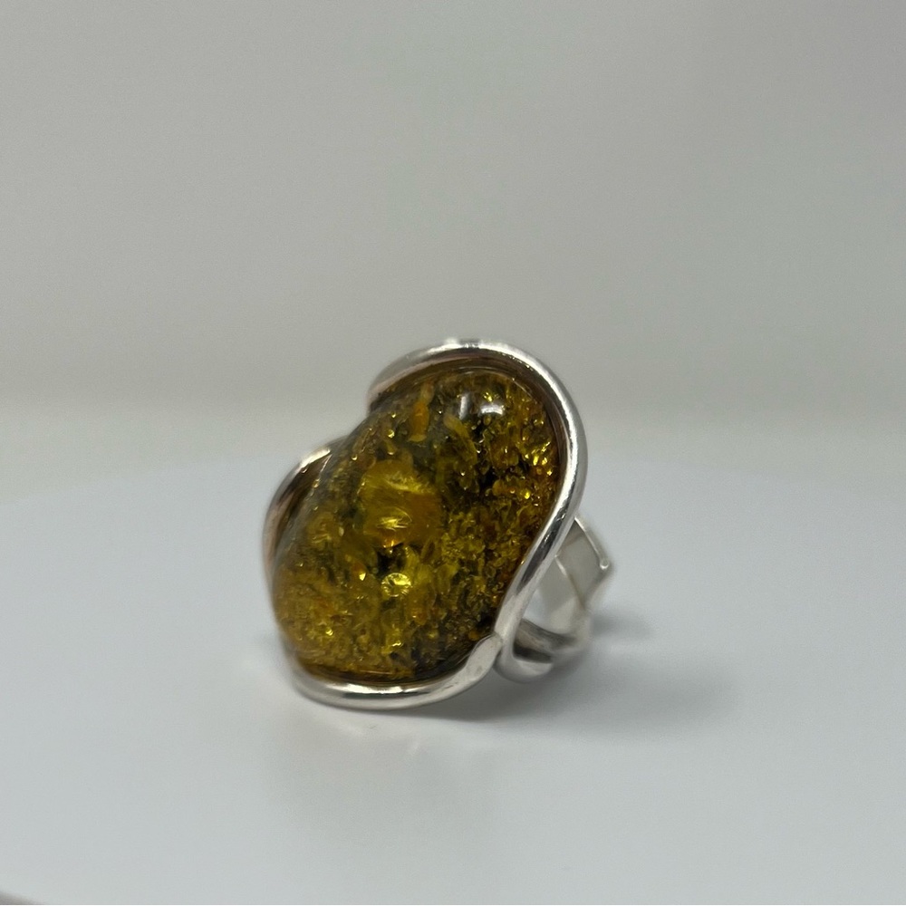 🔥 Amber Sterling Silver Statement Ring🔥